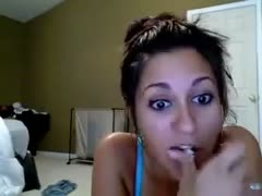 My attractive and gregarious girlfriend likes to strip on camera.